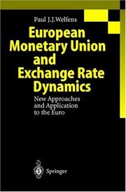 Cover of: European Monetary Union and Exchange Rate Dynamics: New Approaches and Application to the Euro