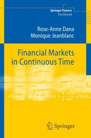 Cover of: Financial Markets in Continuous Time (Springer Finance)