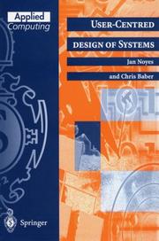 Cover of: User-Centred Design of Systems by Jan Noyes, Chris Baber