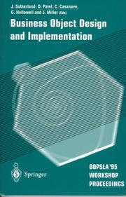 Cover of: Business Object Design and Implementation: OOPSLA'95 Workshop Proceedings