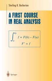 Cover of: A first course in real analysis by Sterling K. Berberian