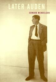 Cover of: Later Auden by Edward Mendelson