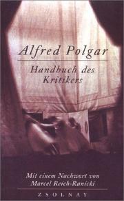 Cover of: Handbuch des Kritikers by Polgar, Alfred