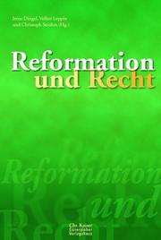 Cover of: Reformation und Recht: Festgabe für Gottfried Seebass zum 65. Geburtstag