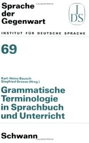 Cover of: Grammatische Terminologie in Sprachbuch und Unterricht