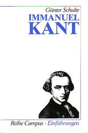 Cover of: Immanuel Kant