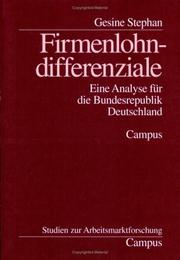 Cover of: Firmenlohndifferenziale by Gesine Stephan