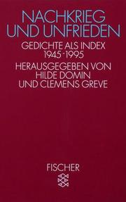 Cover of: Nachkrieg und Unfrieden: Gedichte als Index, 1945-1995