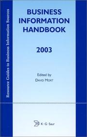Cover of: Business Information Handbook 2003 by David Mort