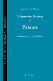 Cover of: Information Sources in Patents (Guides to Information Sources) (Guides to Information Sources)