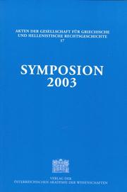 Cover of: Symposion 2003 by Hans-albert Rupprecht
