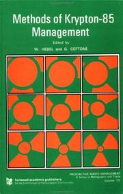 Cover of: Methods of Krypton-85 Management (Radioactive Waste Management Series)