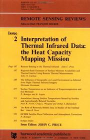 Cover of: Interpretation of Thermal Infrared Data: The Heat Capacity Mapping Mission (Remote Sensing Reviews Series Volume 1, Part 2)