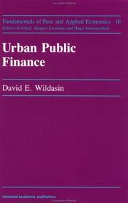 Cover of: Urban public finance