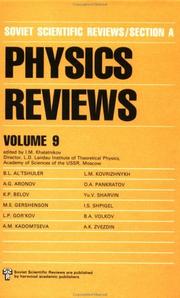 Cover of: Physics Reviews (Soviet Scientific Reviews Series, Section a)