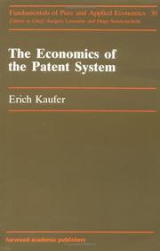 Cover of: The economics of the patent system