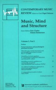 Cover of: Music, Mind and Structure (Contemporary Music Review (M.E. Sharpe))