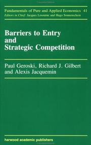 Cover of: Barriers to entry and strategic competition