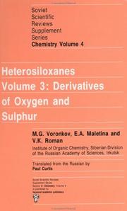 Cover of: Derivatives of Oxygen and Sulphur (Soviet Scientific Reviews Supplement, Vol 4)