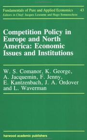 Cover of: Competition policy in Europe and North America: economic issues and institutions