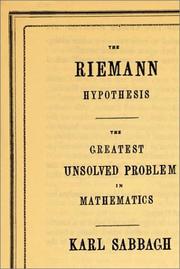 Cover of: The Riemann Hypothesis