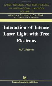 Cover of: Interaction of intense laser light with free electrons
