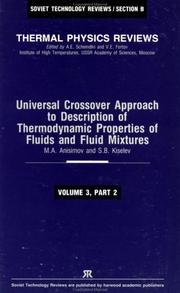 Cover of: Universal Crossover Approach to Description of Thermodynamic Properties of Fluids and Fluid Mixtures