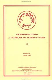 Cover of: Oksforder Yiddish: A Yearbook of Yiddish Studies II