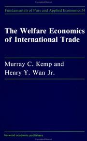 Cover of: The welfare economics of international trade