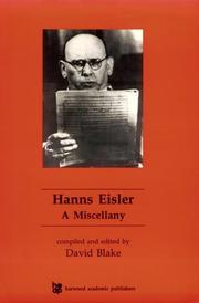 Cover of: Hanns Eisler: a miscellany