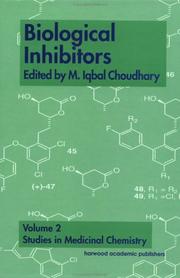 Cover of: Biological Inhibitors (Studies in Medicinal Chemistry) by CHOUDHARY