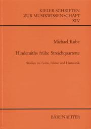 Cover of: Hindemiths frühe Streichquartette (1915-1923): Studien zu Form, Faktur und Harmonik