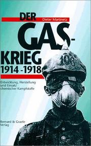 Cover of: Der Gaskrieg 1914/18 by Dieter Martinetz