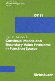 Cover of: Continual means and boundary value problems in function spaces