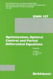 Cover of: Optimization, Optimal Control and Partial Differential Equations: First Franco-Romanian Conference, Iasi, September 7-11, 1992 (International Series of Numerical Mathematics)
