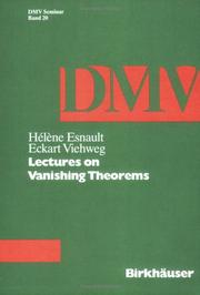 Cover of: Lectures on Vanishing Theorems (Oberwolfach Seminars)