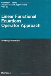 Cover of: Linear functional equations.