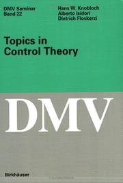 Cover of: Topics in Control Theory (Oberwolfach Seminars)