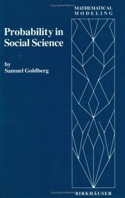 Cover of: Probability in social science by Goldberg, Samuel