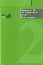 Cover of: Proceedings of the International Congress of Mathematicians by International Congress of Mathematicians (1994 Zurich, Switzerland)