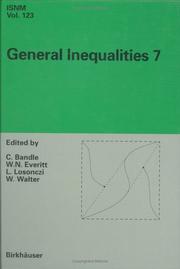 Cover of: General Inequalities 7: 7th International Conference on General Inequalities, Oberwolfach, November 13 - 18, 1995 (International Series of Numerical Mathematics)