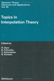 Cover of: Topics in interpolation theory