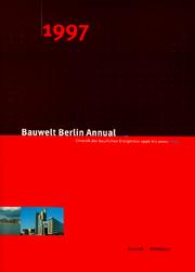 Cover of: Bauwelt Berlin Annual 1997: Chronik der baulichen Ereignisse 1996-2001:1997