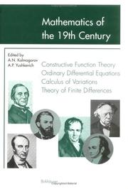 Cover of: Mathematics of the 19th Century: Vol. III: Function Theory According to Chebyshev; Ordinary Differential Equations; Calculus of Variations; Theory of Finite Differences