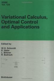 Cover of: Variational Calculus, Optimal Control and Applications by 