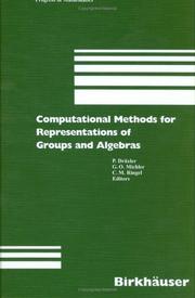 Cover of: Computational Methods for Representations of Groups and Algebras (Progress in Mathematics) by Euroconference (1997 Essen, Germany), P. Draxler, G. Michler, Claus Michael Ringel