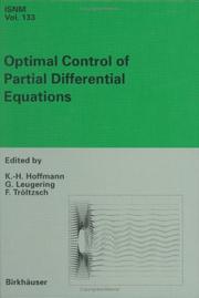 Optimal control of partial differential equations by K.-H Hoffmann, Günter Leugering, Fredi Tröltzsch