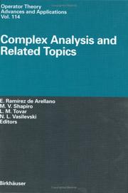 Cover of: Complex Analysis and Related Topics (Operator Theory: Advances and Applications) | 
