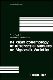 De Rham cohomology of differential modules on algebraic varieties by Yves André, Francesco Baldassarri