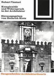 Cover of: Komplexität und Widerspruch in der Architektur (Bauwelt Fundamente) by Robert Venturi